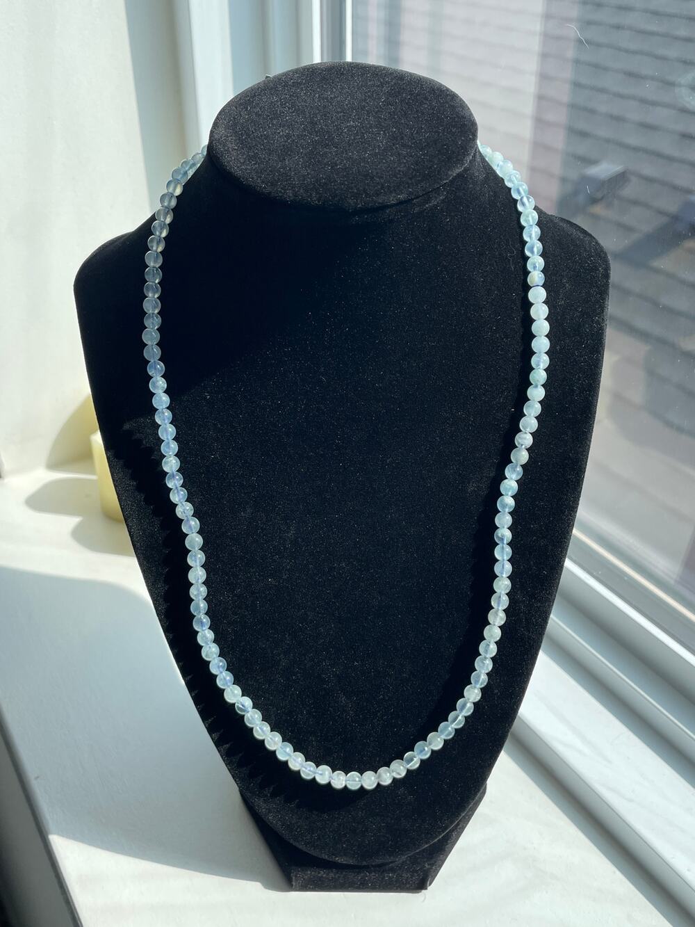 Beautiful 20” Aquamarine 4.5mm Bead Necklace